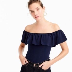 J.Crew Red Ruffle Bodysuit